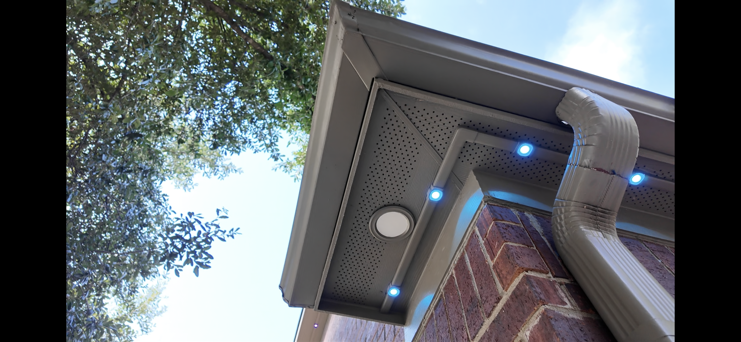 Mounting example: lighting beneath the eaves